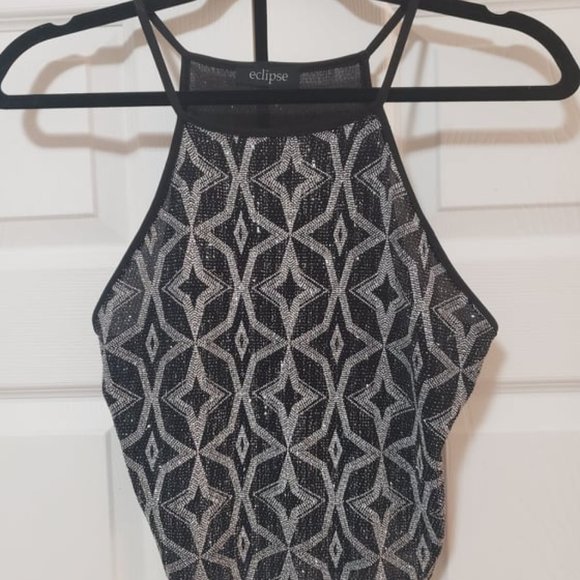 Eclipse Cropped Glitter Top - Picture 1 of 2